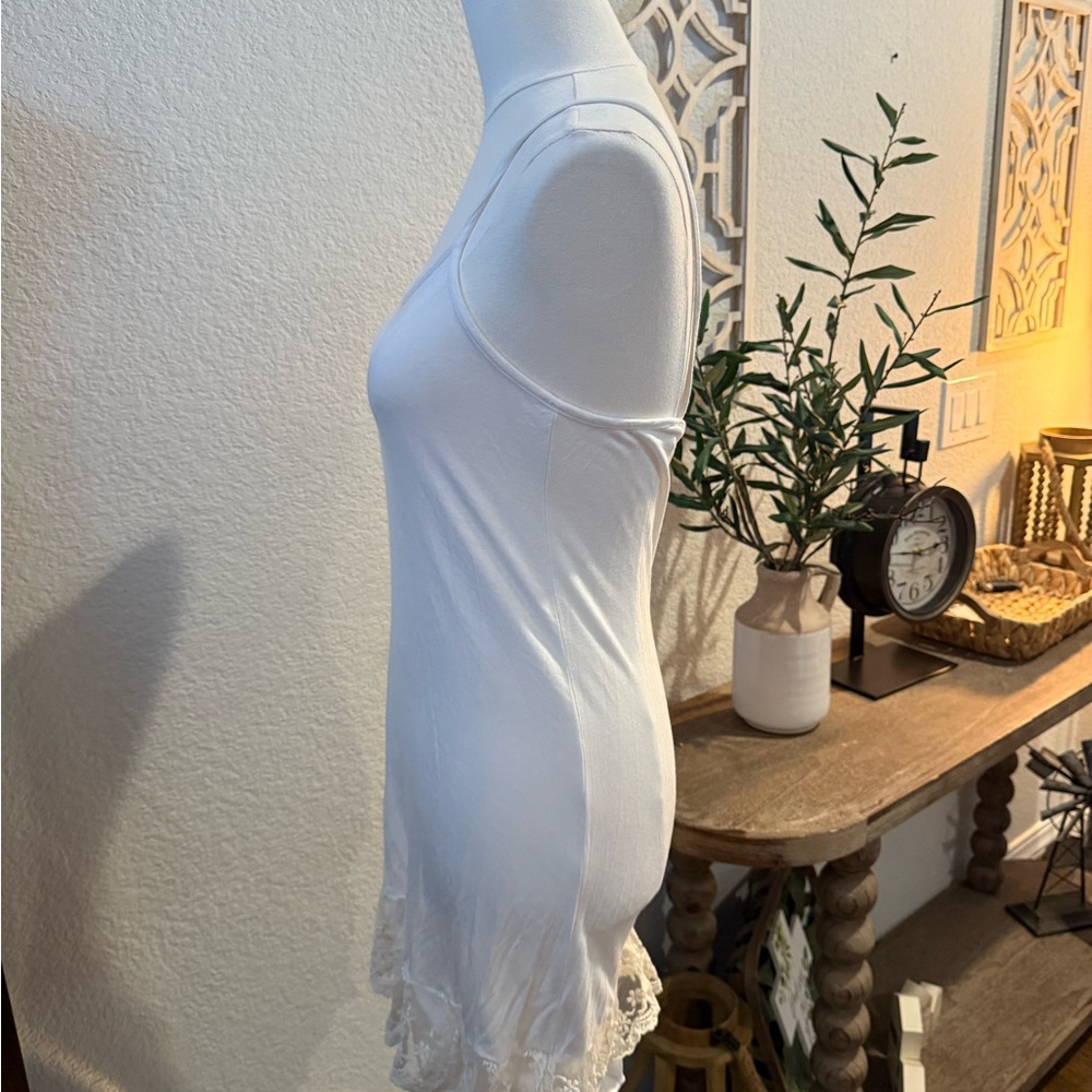 Lily White Slip Dress with Lace Detail - Picture 2 of 4